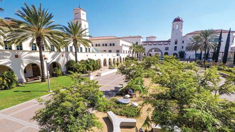 Aerial view of San Diego State University's Centennial Walkway